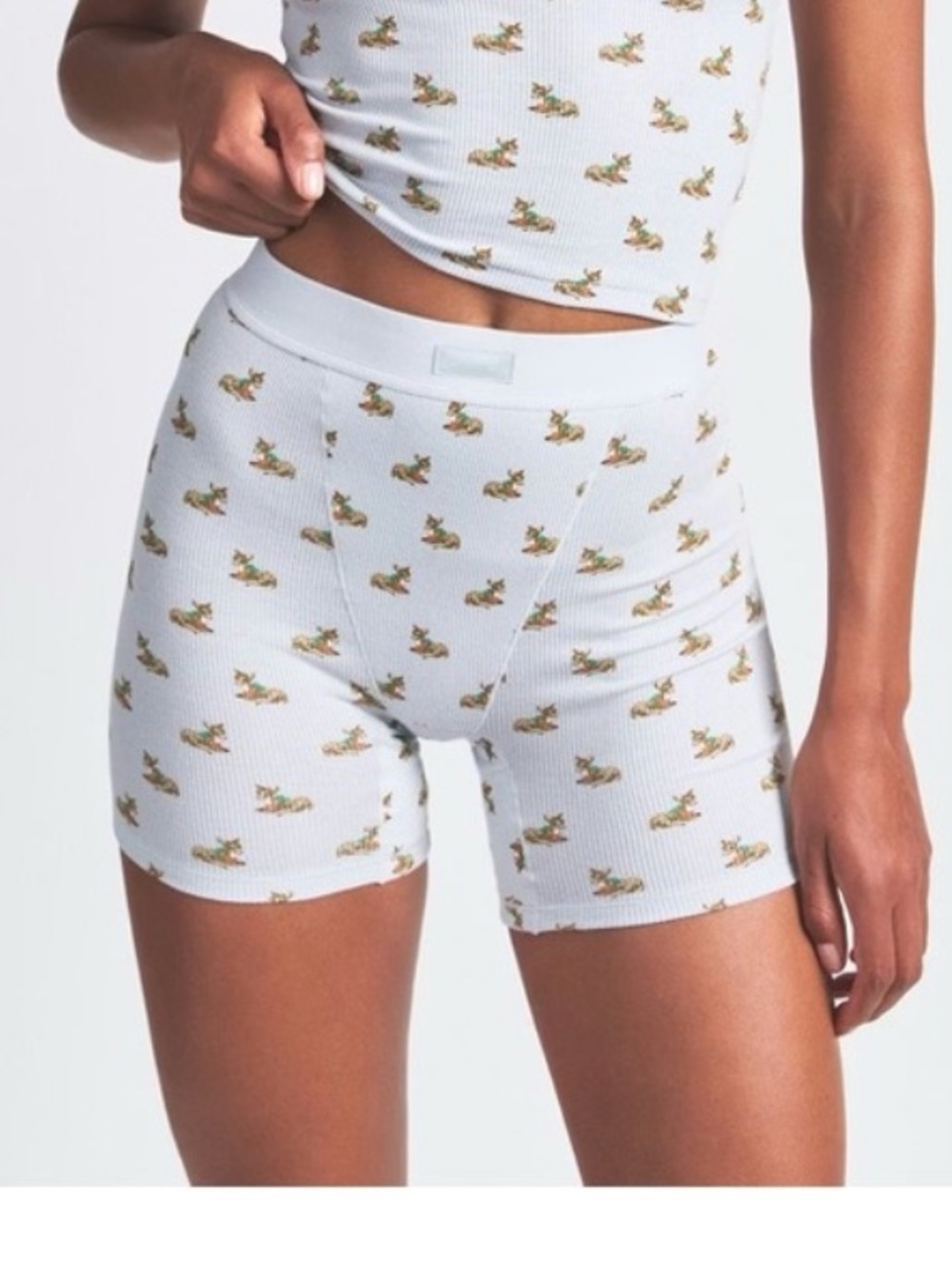SKIMS NWOT Cotton Ribbed Boxer - Reindeer